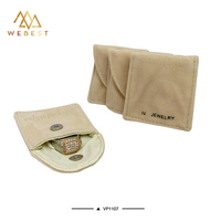 Webest jaune mini pochettes avec bouton enveloppe velours bijoux pochettes emballage bagues de fiançailles pour les femmes
