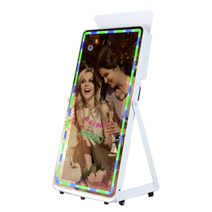 Wedding Large Screen Adjustable Foldable <strong>Selfie</strong> Miroir Full Set Magic Mirror Photo Booth Machine Led <strong>Frame</strong> With Printer - Product Image 1