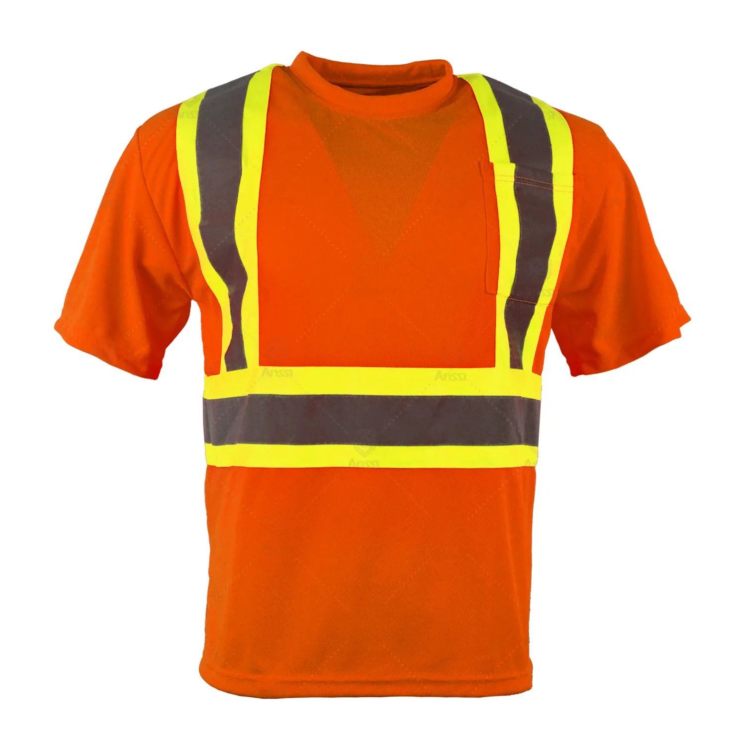 Safety Shirts Clothing Cheap 100% Cotton With Short Sleeves Reflective Tape Safety Shirt With Pocket