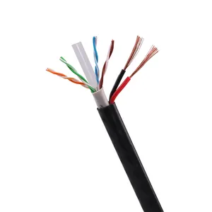 Outdoor Cat5 Network Cable Cat 5e 5 UTP FTP Multi Core Cat5e Siamese 4pr 24AWG 305m CCTV with Power Ethernet waterproof Cable