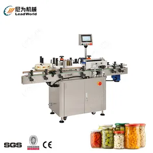 Leadworld Automatic Two Sides Label Round Square Bottle Sticker Self Adhesive Labeling Machines