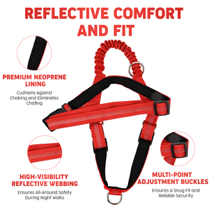 Nouveau Harnais Tactique Personnalisé Happy avec Poignée Élastique Anti-Traction, Réfléchissant, en Maille Respirante, Rembourré Doux, <span class=keywords><strong>Gilet</strong></span> d'Entraînement pour Grands Chiens - Product Image 3