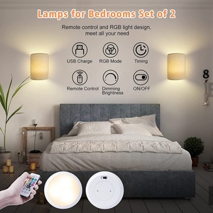 Lámparas de Pared a Pilas Recargables con Colores RGB, Apliques de Pared Regulables con Control Remoto, Lámpara de Pared LED Inalámbrica, 2 Piezas - Product Image 6