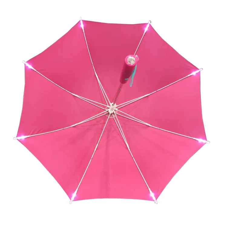 Lampe de poche de sécurité pour enfants, cadeau créatif de noël 19 '', auto-ouvert, marché, parapluie pour petites filles, parapluie pour enfants avec lumière LED