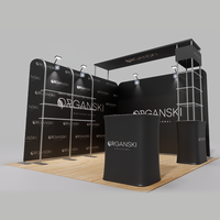 Tissu de tension en aluminium à assemblage rapide Salon professionnel personnalisé polychrome Publicité portable 10x10 Stand de salon commercial portable