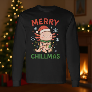 Maglietta a maniche lunghe Merry Chillmas Axolotl Christmas - Product Image 3