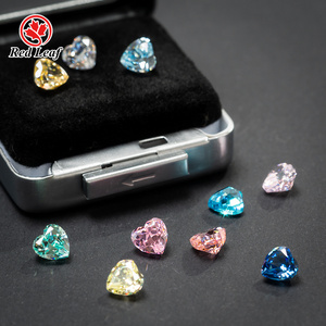 Nuovo Zirconia Cubica Redleaf Taglio Perfetto a <span class=keywords><strong>Cuore</strong></span>, Colori Rosa Giallo Blu Verde, Gemma CZ Sfusa per Gioielli - Product Image 4