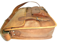 Tas Selempang Laptop Kulit Kambing Asli Kustomisasi Gaya Bohemian Vintage dengan Rivet, Kantong Depan, Tali Selempang yang Dapat Disesuaikan, Harga Terjangkau