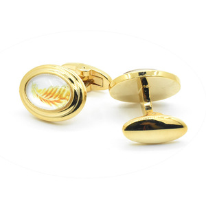 Juego de Gemelos Elegantes con <span class=keywords><strong>Plumas</strong></span> y Piedras, Personalizados para Traje de Hombre, Accesorio de Moda para <span class=keywords><strong>Camisa</strong></span>, Joyería de Moda para Boda, Regalo - Product Image 5