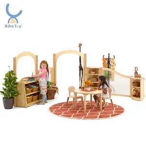 西哈木制幼儿园桌椅家具儿童桌儿童家具套装蒙特梭利家具材料库