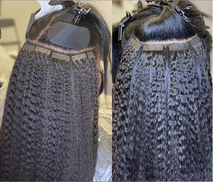 Toptan uzatma de cheveux naturel 100 rus saç ekleme çift beraberlik sapıkça düz bant saç uzatma - Product Image 5