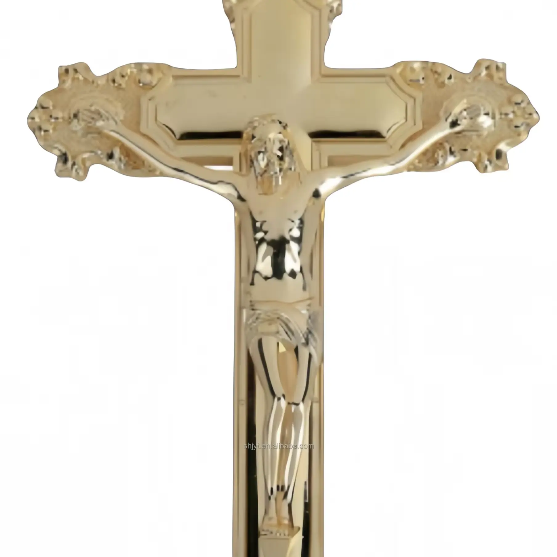 إكسيسوارات تابوت المسيح والصليب البلاستيكي ذهبي عالي الجودة PJ-03