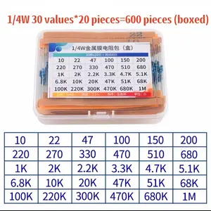 600 pièces 1% ensemble de résistances 1/4W Kit de résistances à couche métallique 10Ohm ~ 1M Ohm 30 valeurs composants électroniques à montage en <span class=keywords><strong>surface</strong></span> - Product Image 3