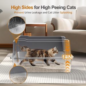 Cross-border High Fence Stainless Steel Litter <b>Box</b> Top-in Leak-proof Sand Detachable Easy-to-clean Oversized Square Pet <b>cat</b> - Product Image 2
