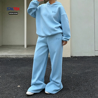 Ensemble de survêtement décontracté pour femme : Hoodie oversize avec logo personnalisé et pantalon de jogging large – Tenue streetwear et vêtements d'entraînement