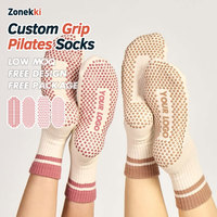 Chaussettes de sport antidérapantes ZONEKKI de haute qualité pour femmes, chaussettes de yoga à rayures, chaussettes de fitness en silicone antidérapantes, chaussettes de pilates pour femmes