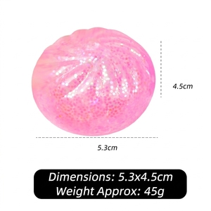 Jouet anti-stress en forme de Xiaolongbao en cristal scintillant, simulation de boulette vapeur, souple et moelleux - Product Image 3