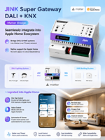 JINK Super Gateway KNX vers Matter – Contrôleur DALI-2 intégré et routeur Thread avec contrôle par application pour la compatibilité domestique aux États-Unis