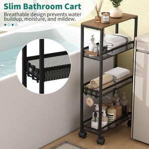 Multi Layer Metal Storage Rack 4 Layers Portable Kitchen Cart With Wheels Modern Design For Kitchen Organization - Product Image 4