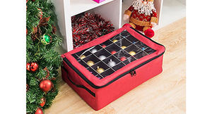 Holiday Red Customized Multipurpos Home Decorative Foldable <b>Cube</b> <b>Fabric</b> Organizer Christmas Ornament <b>Storage</b> <b>Box</b> with Lid - Product Image 3