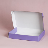 Boîte d'expédition en carton ondulé violet personnalisée, pliable à plat, pour l'emballage de sous-vêtements et de vêtements