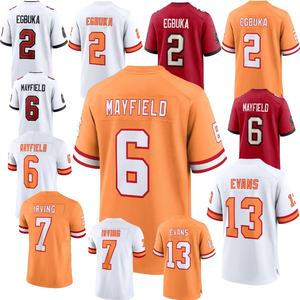 (Logo Voll) Herren Kinder Jugend Tampa Bay Trikot 6 Mayfield 2 Egbuka 13 Evans 7 Irving American Football Trikot - Product Image 1