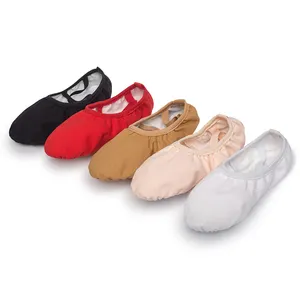 Toile tissu tête intérieur chaussures d'exercice rose Yoga pratique pantoufles Gym enfants Ballet danse chaussures filles femme enfants