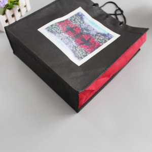 Tote Bag à provisions personnalisé en tissu écologique, fourre-tout de Shopping réutilisable, grand sac <span class=keywords><strong>exta</strong></span> noir, offre spéciale - Product Image 6