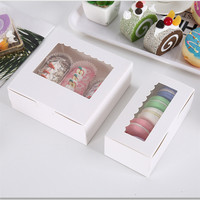 Paquete de 4 Cajas de Papel Kraft Plegables y Reciclables para Almacenamiento Fácil, 16x16x7.5cm, para Pasteles, Regalos de San Valentín, Artículos del Hogar