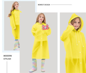 Imperméable Long EVA imperméable pour filles garçons âgés de 6 à 13 ans <span class=keywords><strong>Veste</strong></span> de <span class=keywords><strong>pluie</strong></span> réutilisable à la mode coupe-vent avec capuche Caractéristique jetable - Product Image 6