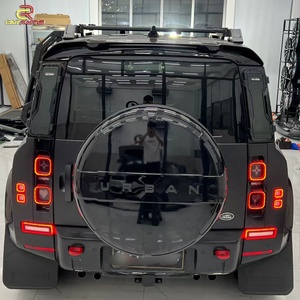 Kit carrosserie en ABS noir brillant effet fibre de carbone pour Land Rover Defender 2020-2024, kits série U, garde-boue, cache-roue, pare-chocs avant, lame aérodynamique - Product Image 5