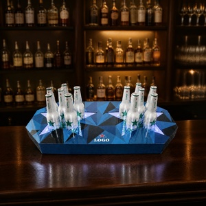 Espositore per Bottiglie LED Personalizzato con Logo, Bordo Doppio al Neon, Glorificatore per Bottiglie di Vino in Acrilico per Discoteche, Bar ed Eventi VIP - Product Image 1