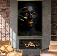Vente en gros de posters et impressions murales de haute qualité sur toile africaine, 3 panneaux, femmes africaines noires, impression numérique, décoration intérieure