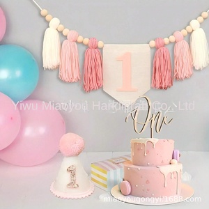 Striscione di <span class=keywords><strong>compleanno</strong></span> caldo transfrontaliero 2025 per bambini di <span class=keywords><strong>1</strong></span> <span class=keywords><strong>anno</strong></span> con nappina in feltro di <span class=keywords><strong>1</strong></span> <span class=keywords><strong>anno</strong></span> con striscione di <span class=keywords><strong>compleanno</strong></span> cappello impermeabile per uso interno esterno - Product Image 2