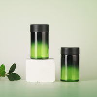 Bouteilles en verre dégradé vert et noir personnalisées de 60 ml avec bouchon à vis pour capsules, vitamines, compléments alimentaires, comprimés