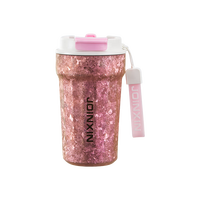 380ml 휴대용 더블 레이어 커피 머그 우유 주스 머그 티타늄 물병