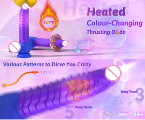 Vibratore Dildo Realistico con Telecomando, Riscaldamento e Spinta per Donne, Giocattolo Sessuale Telescopico - Product Image 3