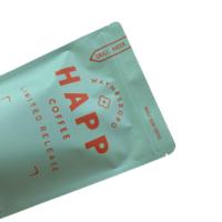 Sacs d'emballage de café à fond plat zip-lock noir imprimés personnalisés Pochette debout à gousset latéral écologique avec fonction aseptique
