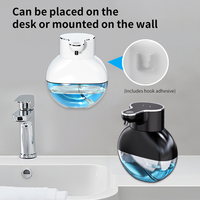 Distributeur automatique de savon moussant 400 ml avec recharge USB, capteur infrarouge, électrique, sans contact, à fixation murale pour usage domestique et extérieur
