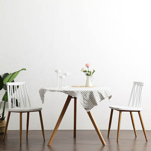 Nordic Furniture Round Dining <b>Table</b> With <b>Solid</b> <b>Wood</b> Legs White Stable For Living Room And Home Use - Product Image 2