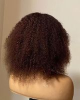 Perruque Lace Frontal Closure wig sans colle brésilienne, cheveux humains crépus bouclés, 13x6, pre-plucked, cheveux vierges, pour femme