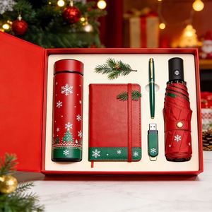 Custom Logo Christmas & New Year Employee Promotional PU Leather Office <b>Gift</b> <b>Set</b> with UV Printing Boutique Wholesale - Product Image 1