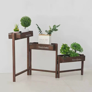 <b>Home</b> & Garden Wooden Flower Stand 3 Tier Foldable Freestanding Rectangle Plant Display Shelf for Living Room Balcony - Product Image 3