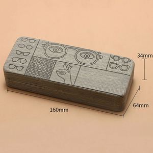 Étui à lunettes rigide pour hommes et femmes, motif géométrique, avec motifs en relief, vente en gros - Product Image 3