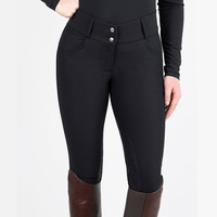 Pantalon d'équitation pour femme, coupe ajustée, avec assise intégrale antidérapante en silicone, respirant et compressif, idéal pour les concours.