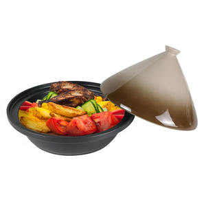 Tagine 32 cm en aluminium antiadhésif avec base à induction, grande tagine marocaine de cuisine avec couvercle en porcelaine - Product Image 4
