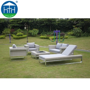 Set di Divani in Vimini Moderno e Lussuoso, Salotto Modulare in Rattan PE, Arredamento da <span class=keywords><strong>Giardino</strong></span> per Hotel di Alta Qualità Personalizzato in <span class=keywords><strong>Alluminio</strong></span> - Product Image 2