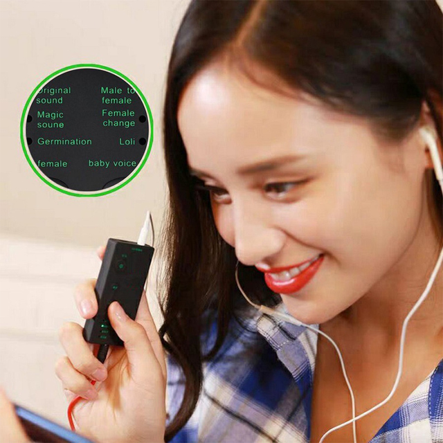 Mini Portable Sound Effects Machine Voice Changer Device Audio Card Sound Card Sound Changer for Live Streaming Online Chatting