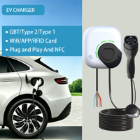 Chargeur mural pour véhicule électrique domestique 7KW 32A, nouvelle génération, contrôlé par application, avec interface Type 2 et câble de 5m