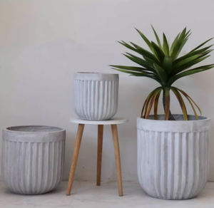 Creativo zigzag redondo Estilo nórdico moderno Simple paisaje arte hecho a mano magnesio arcilla <span class=keywords><strong>maceta</strong></span> - Product Image 2